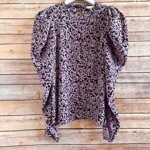 H&M Blouse Women’s Size XS Floral Puff Balloon Sleeve
